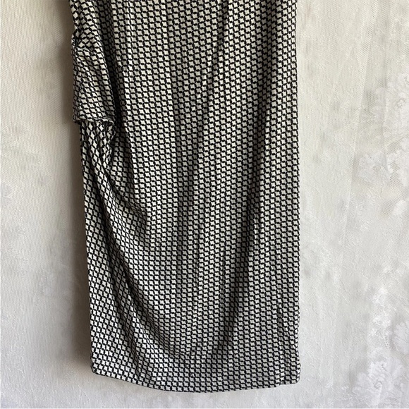 CAbi Monroe Stretch Cowl Neck Black Cream Print Dress Womens Medium M Style #614 - Picture 5 of 7